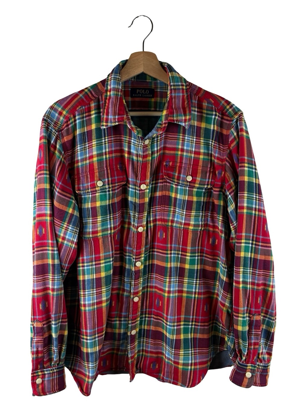 Polo by Ralph Lauren Red Multi-Color Plaid Cotton Button-Down Shirt